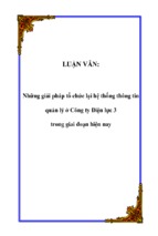 Những giải pháp tổ chức lại hệ thống thông tin quản lý ở công ty điện lực 3 trong giai đoạn hiện nay