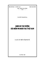 Giám sát thị trường bảo hiểm phi nhân thọ ở việt nam