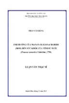 ảnh hưởng của manan oligosacharide (mos) đến sức khỏe của tôm sú nuôi (penaeus monodon fabricius, 1798)