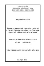 âm nhạc trong lễ trai đàn chần tế của người việt   so sánh trường hợp ở huế và thành phố hồ chí minh