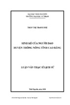 Luận văn thạc sĩ sinh kế của người dao huyện thông nông tỉnh cao bằng