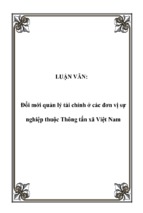 đổi mới quản lý tài chính ở các đơn vị sự nghiệp thuộc thông tấn xã việt nam