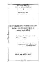 Hoàn thiện công tác bồi dưỡng kiến thức quản lý kinh tế