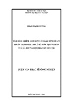 Luận văn thạc sĩ nông nghiệp tình hình nhiễm, một số yếu tố gây bệnh của vi khuẩn salmonella spp ở bò nuôi tại tỉnh kon tum và thử nghiệm phác đồ điều trị