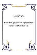 Hoàn thiện quy chế thực hiện dân chủ ở cơ sở ở việt nam hiện nay