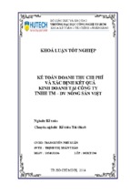 Kế toán doanh thu chi phí và xác định kết quả kinh doanh tại công ty tnhh thương mại dịch vụ nông sản việt