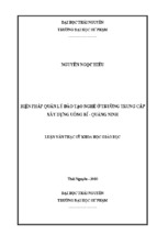 Luận văn thạc sĩ biện pháp quản lý đào tạo nghề ở trường trung cấp xây dựng uông bí   quảng ninh