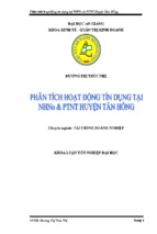 Phân tích hoạt động tín dụng tại nhno & ptnt huyện tân hồng”