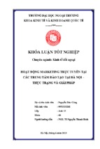 Hoạt động marketing trực tuyến tại các trung tâm đào tạo tại hà nội – thực trạng và giải pháp
