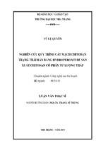 Nghiên cứu cắt mạch chitosan trạng thái rắn bằng hydroperoxit để sản xuất chitosan có phân tử lượng thấp