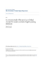 A contrastive study of the speech act of refusal iranian esl learners and native english speaking americans