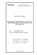 Giải pháp đẩy mạnh hoạt động thanh toán quốc tế theo phương thức chứng từ tại ngân hàng anz việt nam