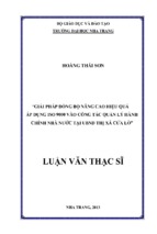 Giải pháp đồng bộ nâng cao hiệu quả áp dụng iso 9000 vào công tác quản lý hành chính nhà nước tại ubnd thị xã cửa lò