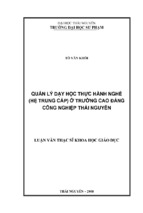 Luận văn thạc sĩ quản lý dạy học thực hành nghề (hệ trung cấp) ở trường cao đẳng công nghiệp thái nguyên