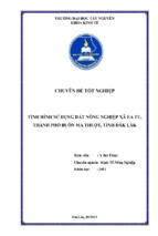 Chuyên đề tốt nghiệp tình hình sử dụng đất nông nghiệp xã ea tu, thành phố buôn ma thuột, tỉnh đắk lắk