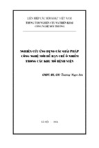 Nghiên cứu ứng dụng các giải pháp công nghệ mới để hạn chế ô nhiễm trong các khu bệnh