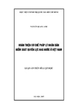 Hoàn thiện cơ chế pháp lý nhân dân kiểm soát quyền lực nhà nước ở việt nam   1