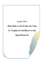 Hoàn thiện cơ cấu tổ chức của công ty cổ phần tư vấn đầu tư và xây dựng đường sắt