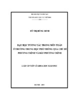 Dạy học tương tác trong môn toán ở trường trung học phổ thông qua chủ đề phương trình và bất phương trình