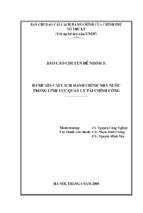 đánh giá cải cách hành chính nhà nước quản lý tài chính công