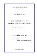 Quản trị chuỗi cung ứng tại công ty cổ phần dệt tân tiến