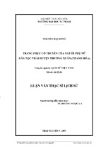 Trang phục cổ truyền của người phụ nữ dân tộc thái huyện thường xuân (thanh hóa)