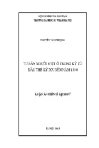 Luận án tiến sĩ lịch sử tư sản người việt ở trung kỳ từ đầu thế kỷ xx đến năm 1930