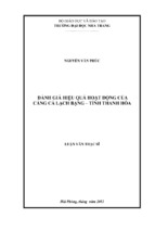 đánh giá hiệu quả hoạt động của cảng cá lạch bạng   tỉnh thanh hóa