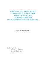 Luận án tiến sĩ y tế công cộng nghiên cứu thực trạng sốt rét và đánh giá kết quả can thiệp phòng chống sốt rét tại một số xã biên giới