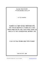 Nghiên cứu một số đặc điểm dịch tễ, yếu tố gây bệnh của vi khuẩn e. coli trong hội chứng tiêu chảy ở bê, nghé tại sơn la và thử nghiệm phác đồ điều trị