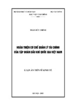 Hoàn thiện cơ chế tài chính của tập đoàn dầu khí quốc gia việt nam