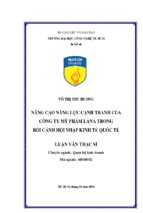 Nâng cao năng lực cạnh tranh của công ty mỹ phẩm lana trong bối cảnh hội nhập kinh tế quốc tế