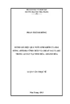 đánh giá hiệu quả nuôi sinh khối của hai dòng artemia vĩnh châu và great salt lake trong ao đất tại ninh hòa   khánh hòa