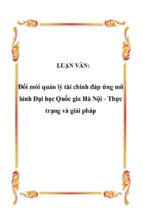 đổi mới quản lý tài chính đáp ứng mô hình đại học quốc gia hà nội   thực trạng và giải pháp