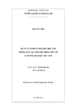 Quản lý đánh giá kết quả học tập trong đào tạo theo hệ thống tín chỉ ở trường đại học việt nam