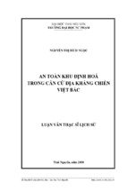 Luận văn thạc sĩ an toàn khu định hoá trong căn cứ địa kháng chiến việt bắc