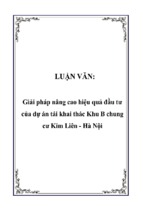 Giải pháp nâng cao hiệu quả đầu tư của dự án tái khai thác khu b chung cư kim liên   hà nội