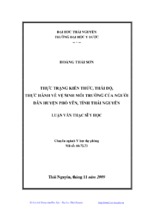 Thực trạng kiến thức, thái độ, thực hành về vệ sinh môi trường của người dân huyện phổ yên, tỉnh thái nguyên