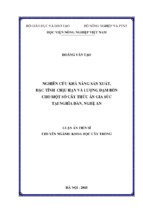 Luận án tiến sĩ chuyên ngành khoa học cây trồng nghiên cứu khả năng sản xuất, đặc tính chịu hạn và lượng đạm bón cho một số cây thức ăn gia súc tại nghĩa đàn, nghệ an
