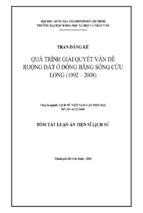 Quá trình giải quyết vấn đề ruộng đất ở đồng bằng sông cửu long (1992 2008) tt