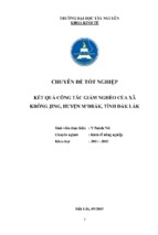 Chuyên đề tốt nghiệp kết quả công tác giảm nghèo của xã krông jing, huyện m’đrắk, tỉnh đắk lắk