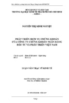 Giải pháp phát triển hoạt động kinh doanh của công ty tnhh chứng khoán ngân hàng đầu tư và phát triển việt nam