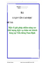 Một số giải pháp nhằm nâng cao chất lượng dịch vụ chăm sóc khách hàng tại viễn thông nam định