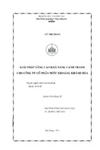 Giải pháp nâng cao khả năng cạnh tranh cho công ty cổ phần nước khoáng khánh hòa