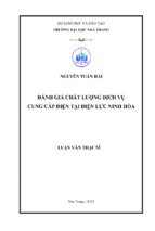 đánh giá chất lượng dịch vụ cung cấp điện tại điện lực ninh hòa