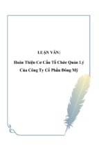 Hoàn thiện cơ cấu tổ chức quản lý của công ty cổ phần đông mỹ