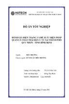 đánh giá hiện trạng và đề xuất biện pháp quản lý chất thải rắn y tế tại thành phố quy nhơn   tỉnh bình định