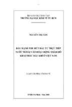 đẩy mạnh thu hút đầu tư trực tiếp nước ngoài vào hoạt động thăm dò khai thác dầu khí ở việt nam