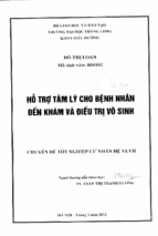 Hỗ trợ tâm lý cho bệnh nhân đến khám và điều trị vô sinh