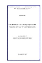 Giải pháp nâng cao năng lực cạnh tranh nhằm thu hút đầu tư tại tỉnh hưng yên